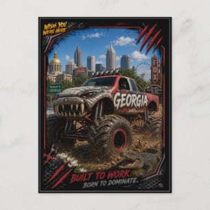Georgia Monster Truck Off Road Kunst Briefkaart