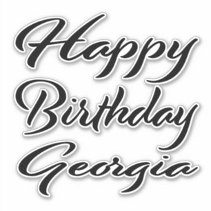 Georgia Nom Prénom autocollant noir Anniversaire