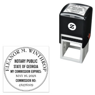 Georgia Notary Public Round  Zelfinktende Stempel