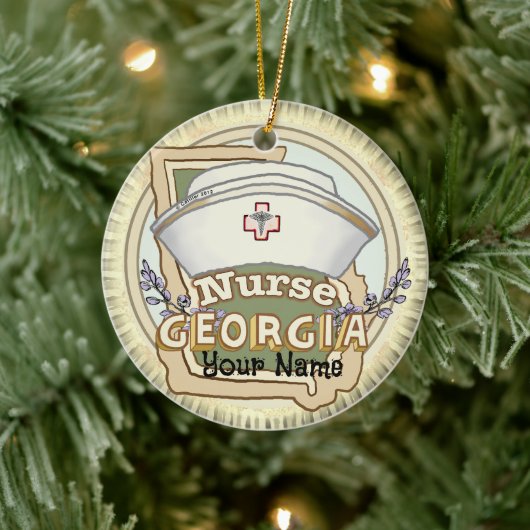 Georgia Nurse Keramisch Ornament (Boom)