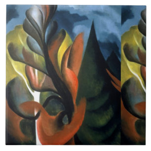 Georgia O'Keefe 1922 Maple en Cedar Tegeltje