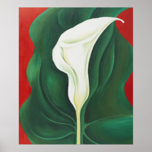 Georgia O'Keeffe - Enkele Calla lelie (Rood) - Pr Poster