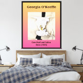 Georgia O'Keeffe: Koe schedel en Calico Roos (1931 Canvas Afdruk (Insitu (Slaapkamer))