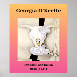 Georgia O'Keeffe: Koe schedel en Calico Roos (1931 Poster