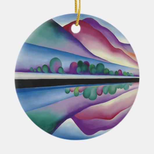 Georgia_O'Keeffe - Lake George Reflection Keramisch Ornament (Voorkant)