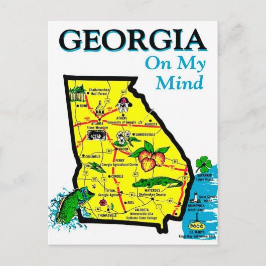 Georgia On My Mind Ansichtkaart Briefkaart (Voorkant)