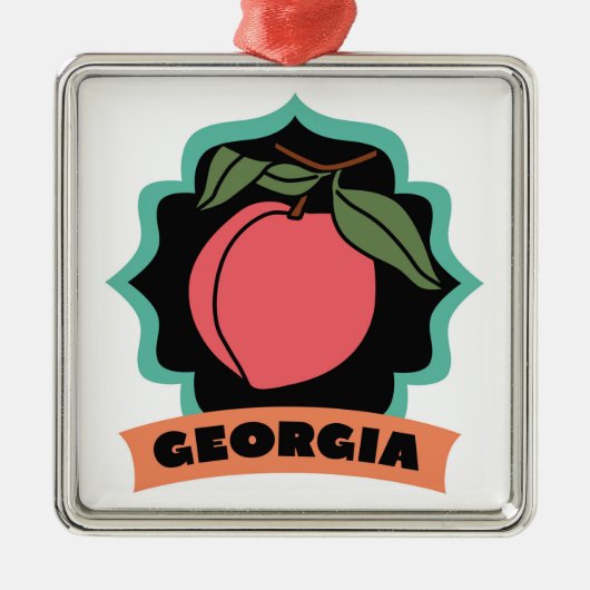 Georgia Peach Logo Metalen Ornament (Voorkant)