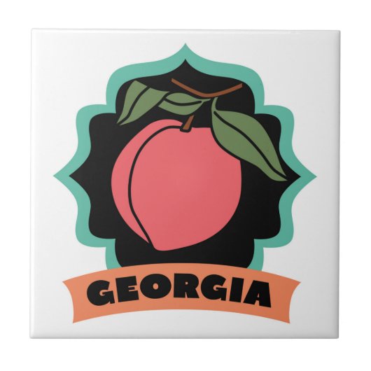 Georgia Peach Logo Tegeltje (Voorkant)