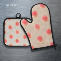 Georgia Peach Pattern Ovenwant en Pannenlap Set