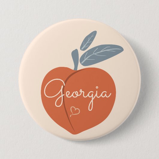 Georgia Peach Ronde Button 7,6 Cm (Voorkant)