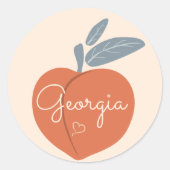 Georgia Peach Ronde Sticker (Voorkant)