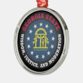 GEORGIA PEACH STATE FLAG METALEN ORNAMENT (Links)