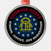 GEORGIA PEACH STATE FLAG METALEN ORNAMENT (Voorkant)