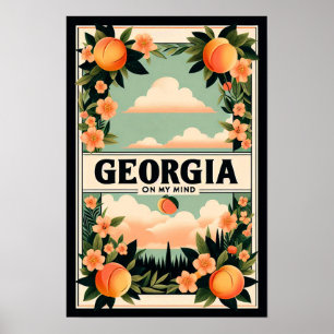 Georgia Peach Travel Poster