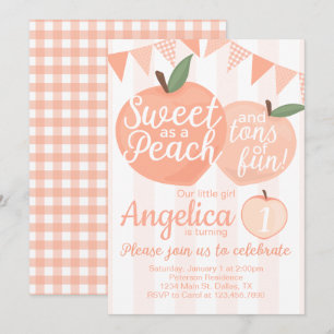 Georgia Peach verjaardagsfeestje uitnodiging