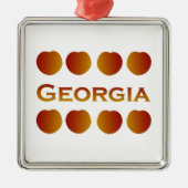 Georgia Peaches Logo Metalen Ornament (Voorkant)