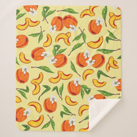Georgia Peaches & Peach Blossom Sherpa Deken (Voorkant)