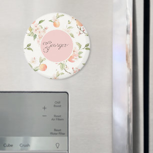 Georgia Perzik Hart Fruit Bloem Roze Cirkel Magneet