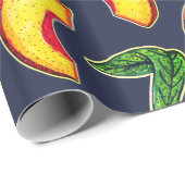 Georgia perziken & bladeren cadeaupapier (Rol Hoek)