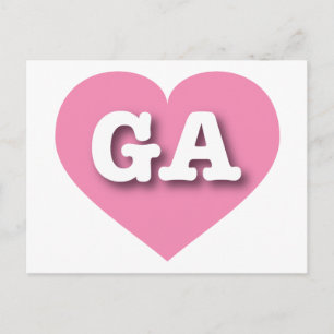 Georgia Pink Heart - Ik hou van GA Briefkaart