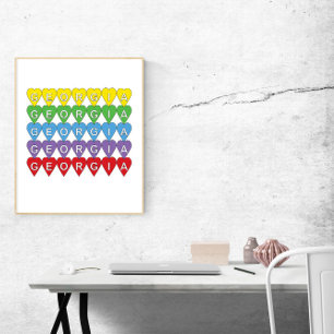 Georgia Regenboog Harten Poster