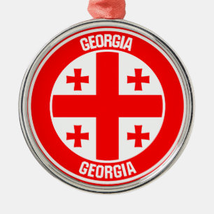 Georgia Round Emblem Metalen Ornament