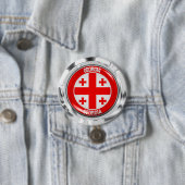 Georgia Round Emblem Ronde Button 7,6 Cm (In situ)