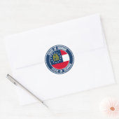 Georgia Round Emblem Ronde Sticker (Envelop)