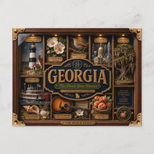 Georgia-schaduwdoos 3D figuur staat Briefkaart