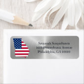 Georgia Silver American Flag Patriotic Etiket (Insitu)