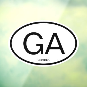 Georgia staatscode afkorting ovale vorm auto raamsticker