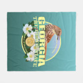 Georgia State Bird & Flower Fleece Deken (Voorkant (Horizontaal))