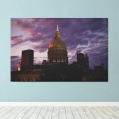 Georgia State Capitol bij zonsondergang - Canvas (Insitu (Houten vloer))