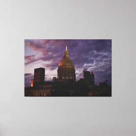 Georgia State Capitol bij zonsondergang - Canvas