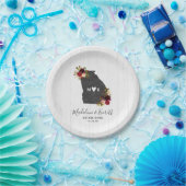 Georgia State Destination Wedding Monogram Papieren Bordje (Feest)