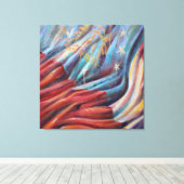 Georgia State Flag - Canvas Afdrukken (Insitu (Houten vloer))