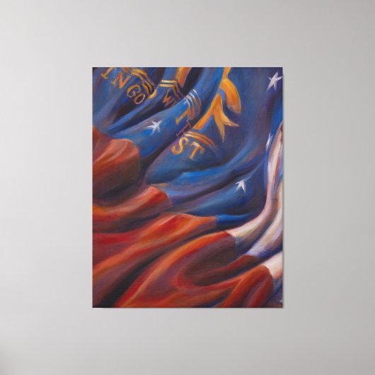 Georgia State Flag - Canvas Afdrukken (Voorkant)