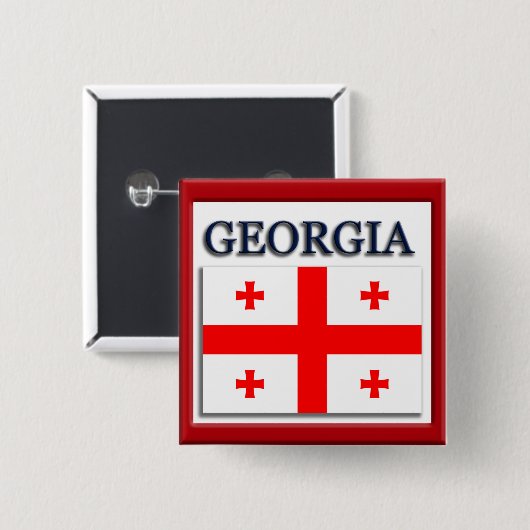 Georgia State Flag Design Button (Voorkant /achterkant)