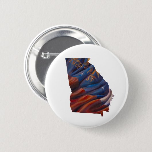 Georgia State Flag Schilderen Button (Voorkant /achterkant)