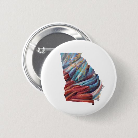 Georgia State Flag Schilderen Button (Voorkant /achterkant)