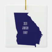 Georgia State-kerstversiering Keramisch Ornament (Achterkant)