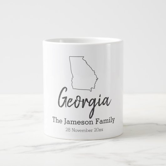 Georgia State Map Personalized Family Reunion Extra Grote Beker (Voorkant)