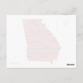 Georgia State Name Word Art Red Briefkaart (Achterkant)