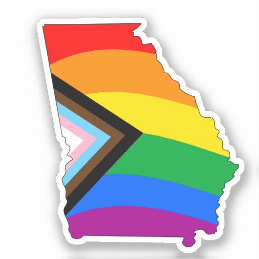 Georgia State Pride LGBTQ Progress Pride Sticker (Voorkant)