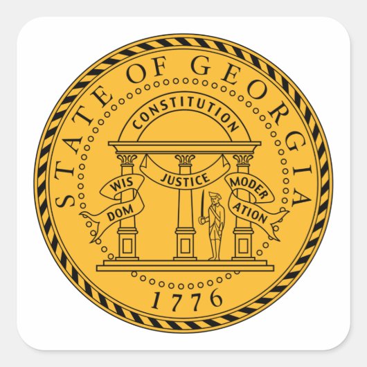 Georgia State Seal - Vierkante Sticker (Voorkant)