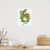 Georgia State Shape Bird Brown Thrasher Poster (Keuken)