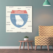Georgia State Steden Opgespannen Canvasprint Canvas Afdruk