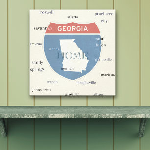 Georgia State Steden Opgespannen Canvasprint Canvas Afdruk