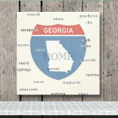 Georgia State Steden Opgespannen Canvasprint Canvas Afdruk