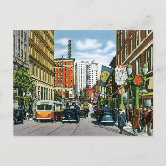  Georgia Street Scene Briefkaart (Voorkant)